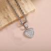 Stone Paved Heart Shaped Necklaces 5A+ CZ Hip Hop Necklaces Iced Out Pendant  Rapper Jewelry