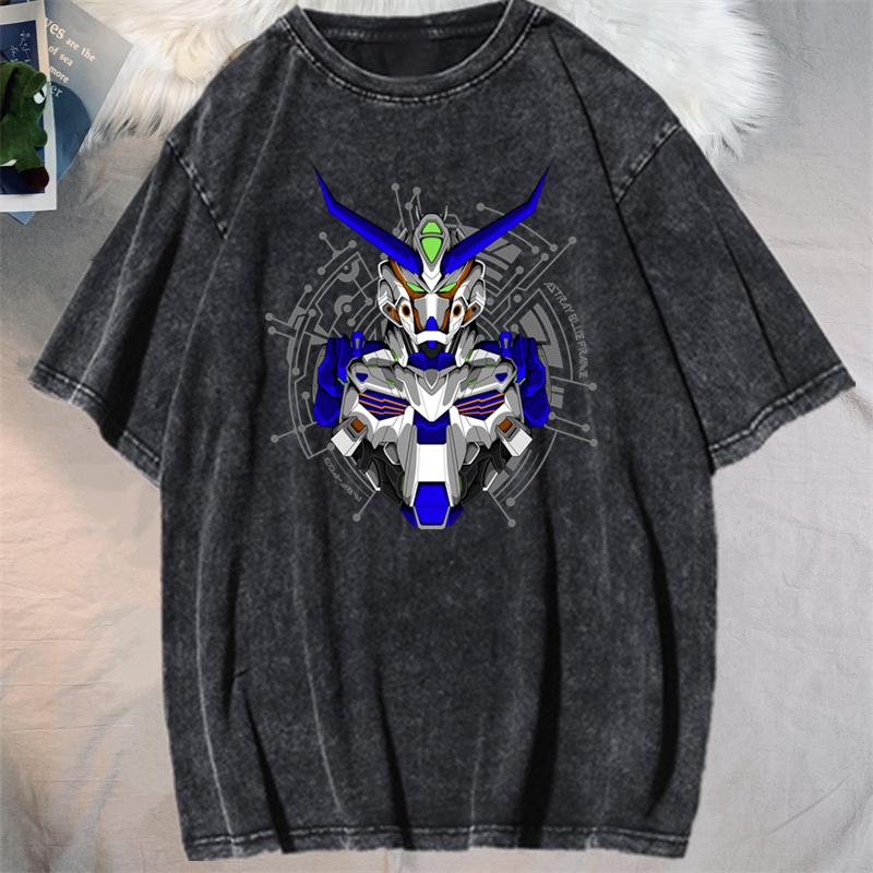 

Anime GUNDAM Barbatos Graphic Printed Tshirt Mens and Womens Washed Tshirt High Quality Vintage Cotton Tshirt YK Top M
