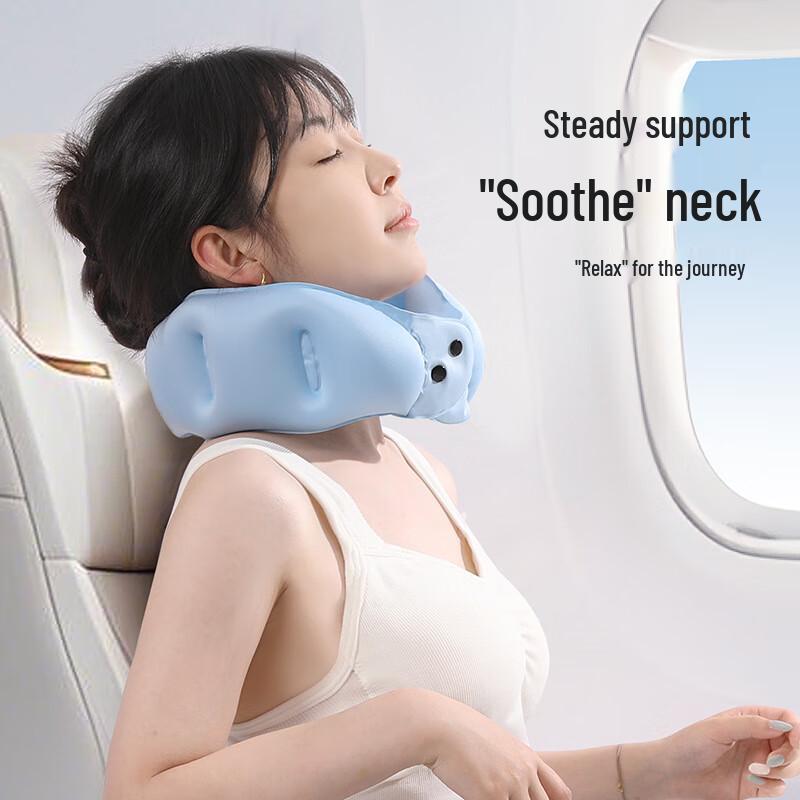 Etravel Portable Press-to-Inflate Travel Neck Pillow