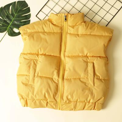 Fashionable Warm Vest Jacket for Kids with Stand Collar and Padding