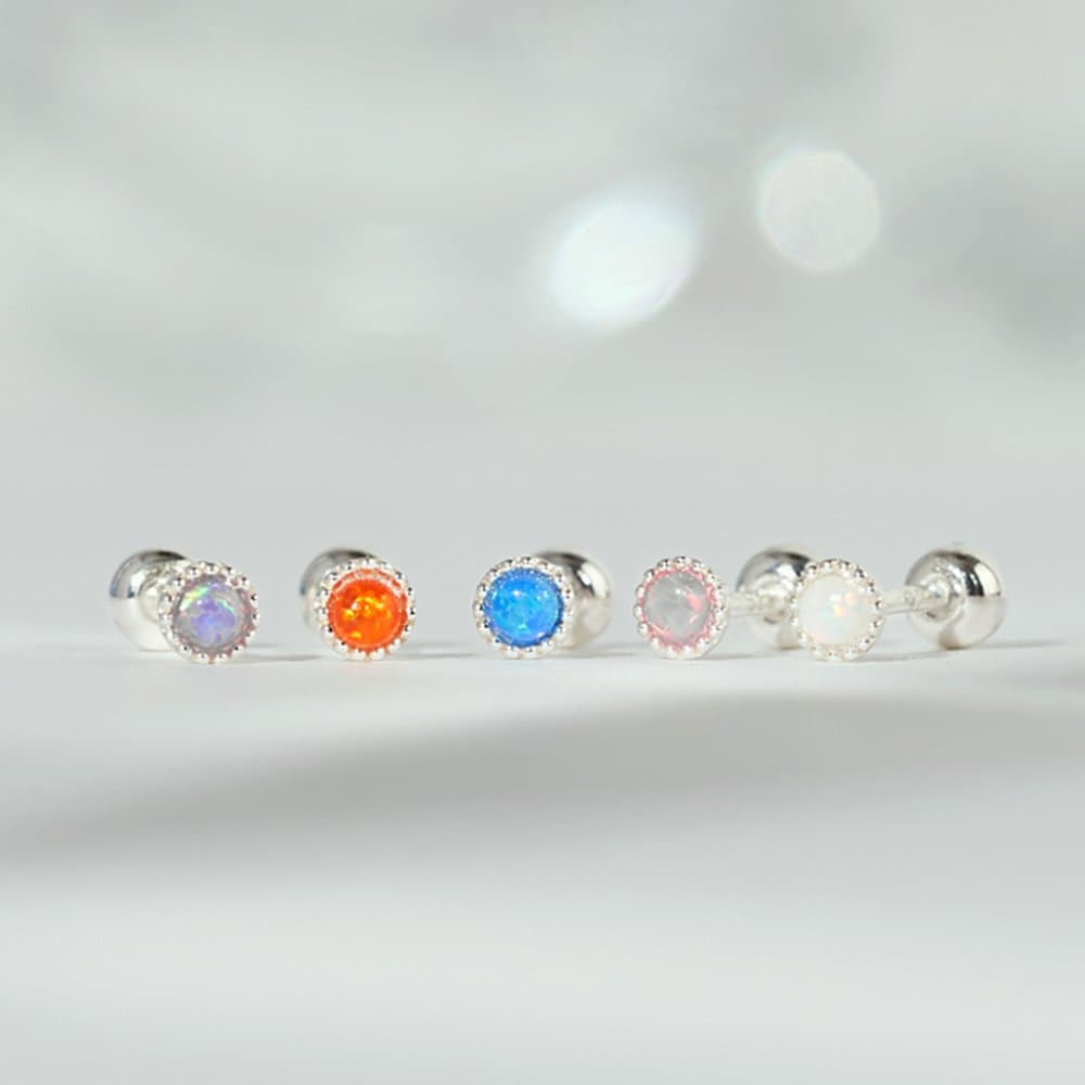 925 Silver Del Luna Opal Piercing W