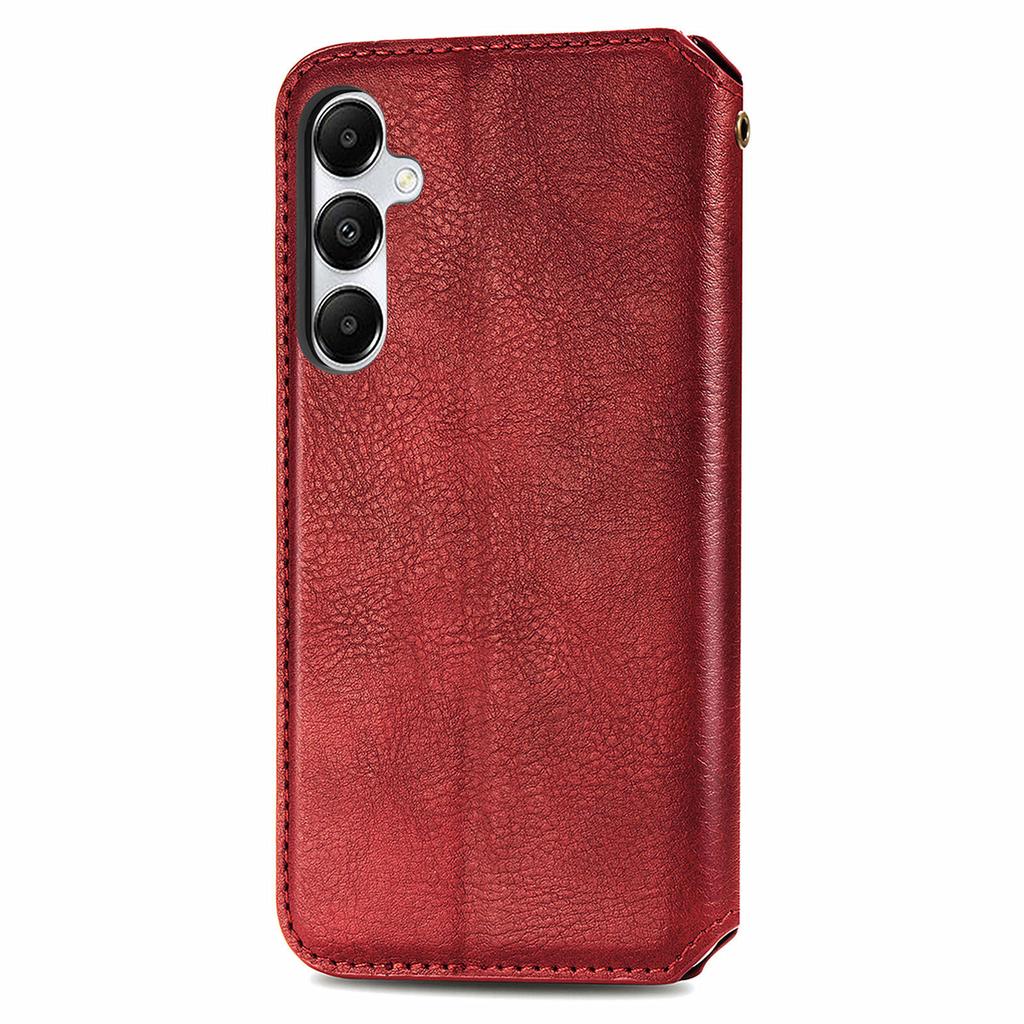 For Samsung Galaxy A55 5G PU Leather Case Rhombus Imprint Wallet Stand Phone Cover