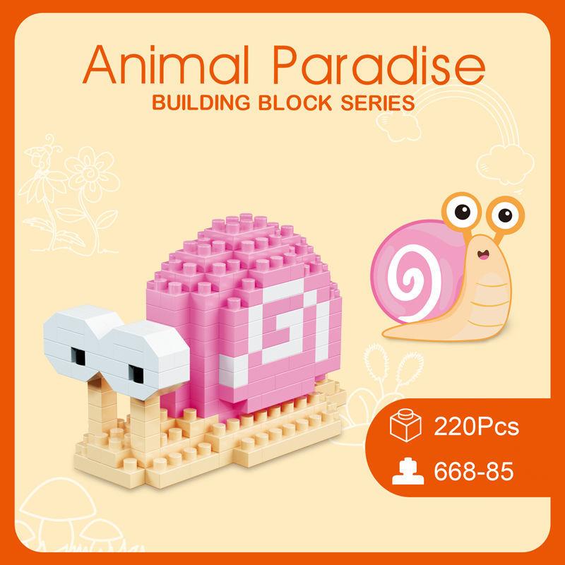 3D Micro Mini Diamond Puzzle Blocks - Cute Pet Animal Series Pig Panda Hamster Snail  Stress Relief DIY Desk Decor Collectible