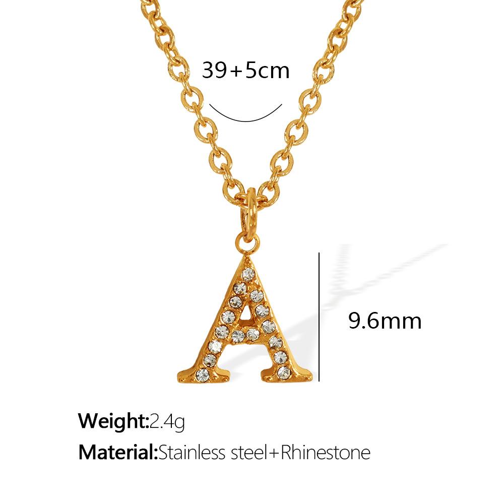 Titanium Steel 26 Letters Elegant And Exquisite Pendant Necklace Light Luxury Fashion Collarbone Chain High Sense Versatile