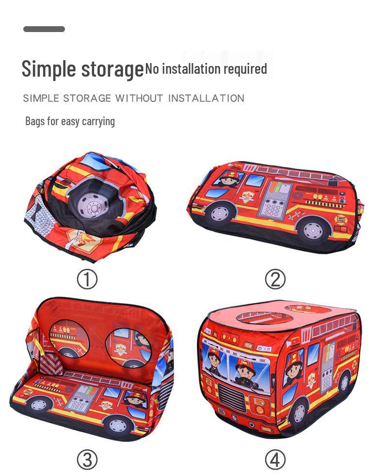 Children's Indoor Play Tent - Fire Truck & Police Car Design