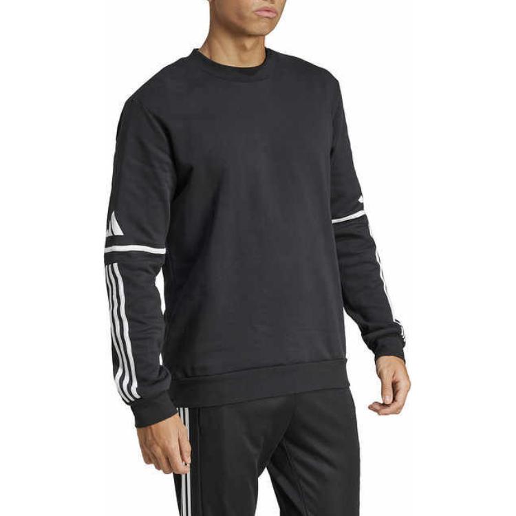 Adidas Sq25 Sw Crew Striped Long Sleeve Sweatshirt Men Sweatshirt Black JM3546