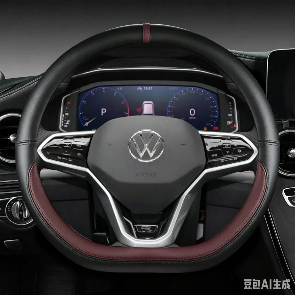 Couverture de volant de voiture en forme de D, pour VW Sharan Passat Caddy Touran Tiguan 2015- Teramont Atlas t-roc t-cross 2017-