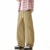 American Solid Color Simple Trendy Brand Splicing Scimitar Casual Pants Men's Trend Versatile Loose Wide-leg Pure Cotton Tooling Pants