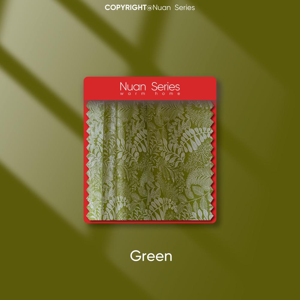 

1 шт. серия Nuan, богемные ретро деревенские зеленые растительные узоры, полузатеняющие шторы для маленьких окон, балкона, домашний декор W150cm x L60cm зелёный