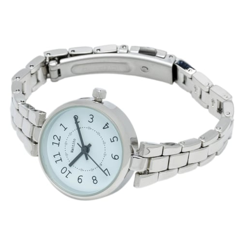 Fieldwork Women's Analog Watch with Metal Band, Nickel-Free, Silver and Blue, NF Riche JN023-2
