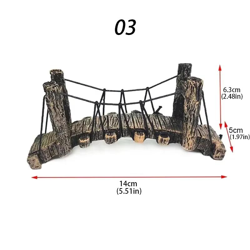 1PC Fish Tank Landscaping Ornaments Resin Retro Arch Bridge Water Tank Micro Landscape Bridge Ornaments
