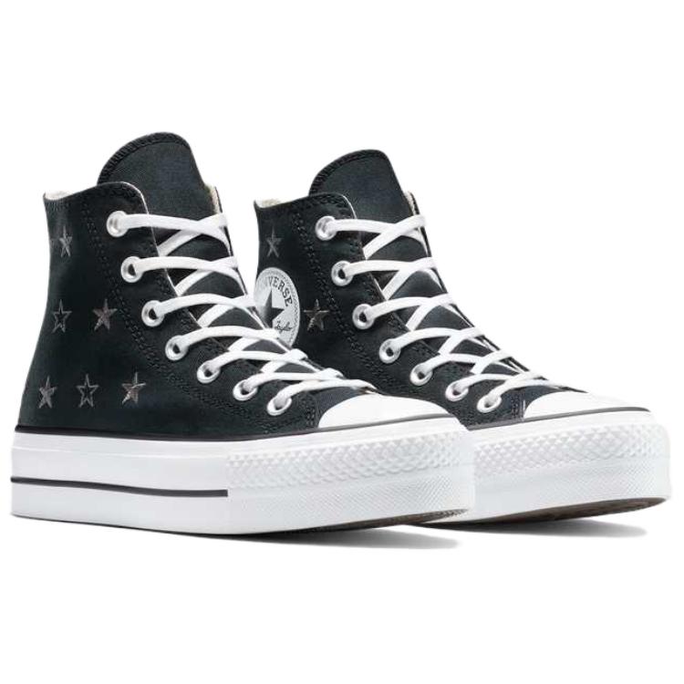 Converse Chuck Taylor All Star Lift Platform High Archive Stars Women Sneakers Black Natural-Ivory White A15537C