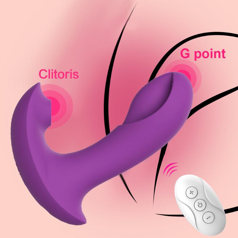 2 IN 1 Saugen Dildo Vibrator Drahtlose Fernbedienung Tragbare Vagina Klitoris Stimulator Weibliche Masturbator Sex Spielzeug für Womans