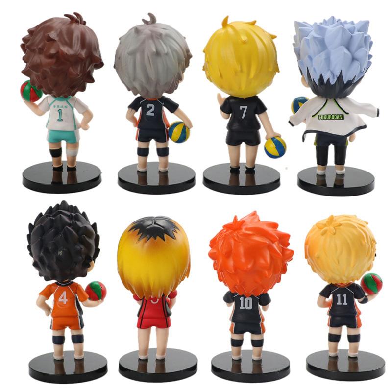 8 Stück/1 Set Haikyuu Figur Oikawa Tooru Modell Q Version Hinata Shoyo Spielzeug Kei Tsukishima Geschenk Sammlung Tadashi Yamaguchi PVC