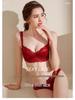 Women's Year of the Rat Red Lingerie Set: Bridal Push-up Bra & Panty, Side Support, Anti-Sagging, Sexy Thin Design