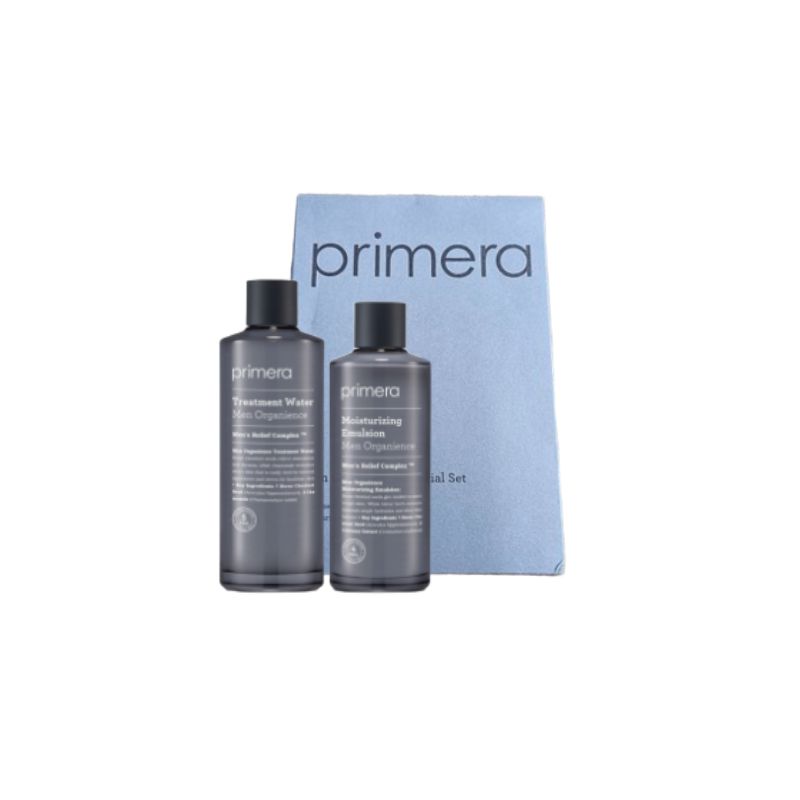 Primera Men Organience Set de Soins Visage 2 Pièces 330ml Émulsion Eau Soin Apaisant Visage Soins Coréens K-Beauty gray