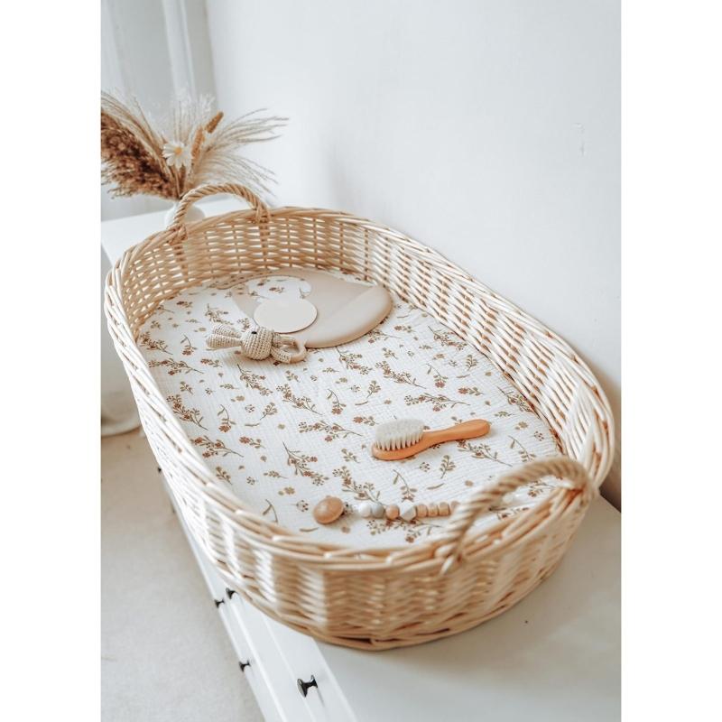 Breathable Baby Bassinet Sheets Removable Cradles Fitted Sheet Changing Mat Cover Protectors for Newborn Infant Cribs