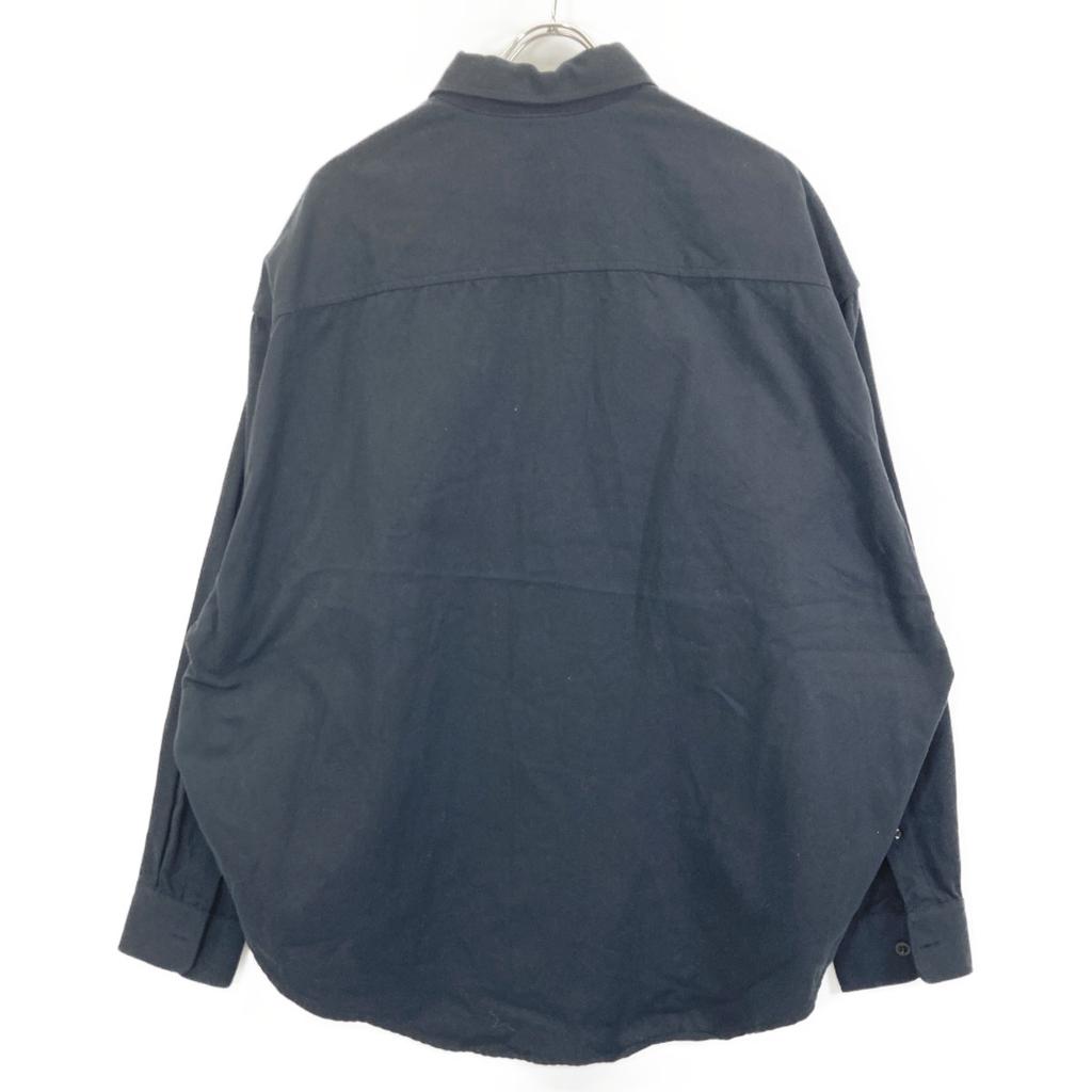 AMI PARIS USH124.418 Black Heart Logo Embroidered Long Sleeve Shirt tops 44 blackUsed