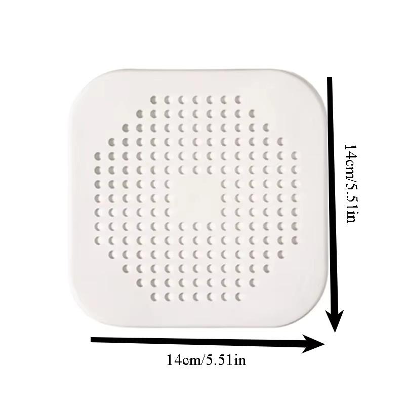 3/5/10PCS Silicone Square Shower Drain Hair Catcher, Anti-Clogging Sink Strainer with Suction Cups, Drain Protector