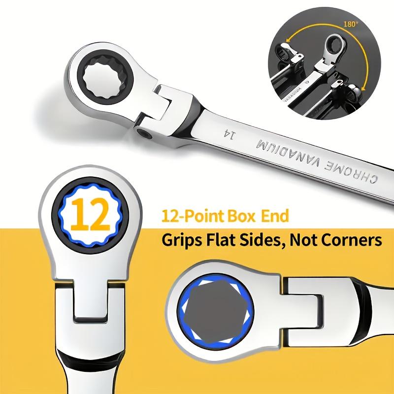 Multi-Functional Ratchet Wrench, 72 Teeth, 180 ° Rotational Design, Durable Chromium-Vanadium Steel, Suitable for Automobile Maintenance, Bicycles