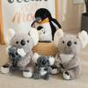 Muñeco de Peluche Artificial Creativo de Animales Madre e Hijo Koala Pingüino Bolsa de Cría Juguete de Peluche Regalo de Cumpleaños de 25CM