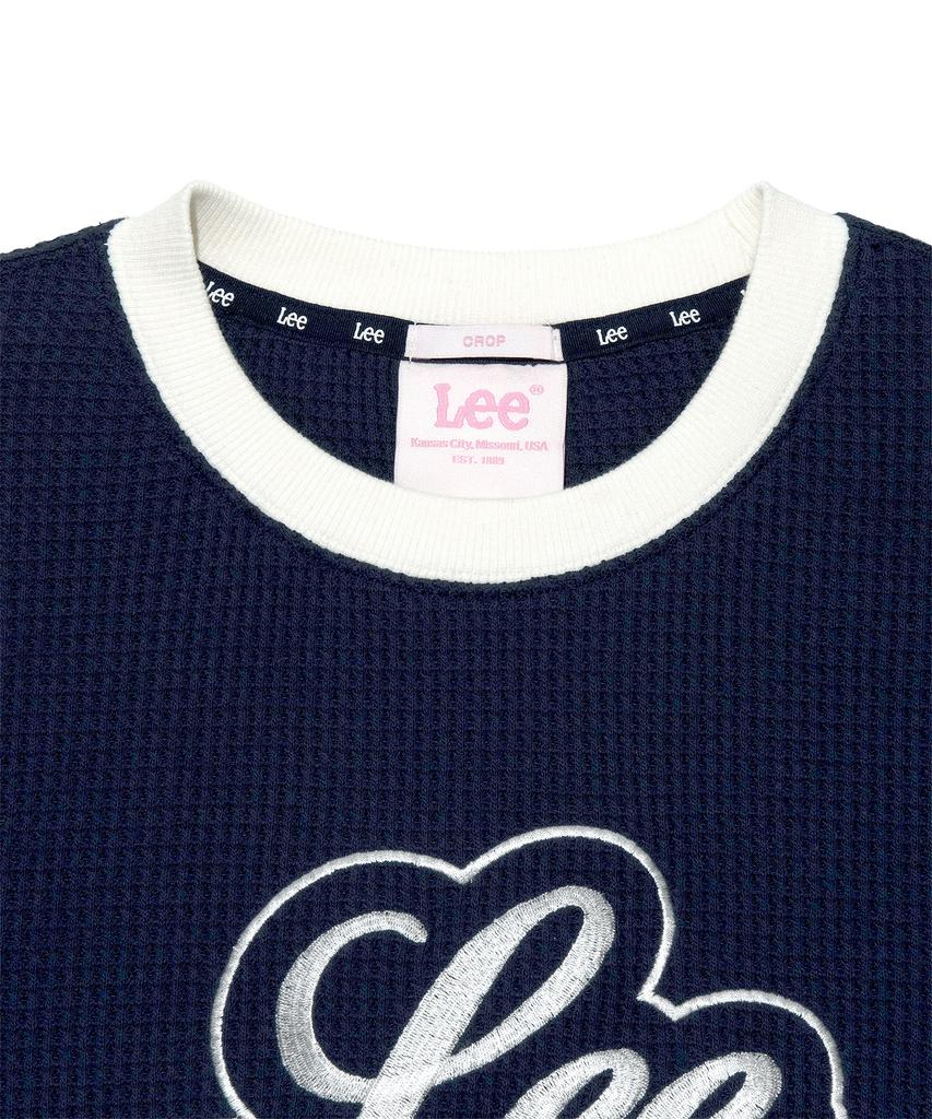 LEE Women'S Waffle Short Sleeve Sweatshirt Navy