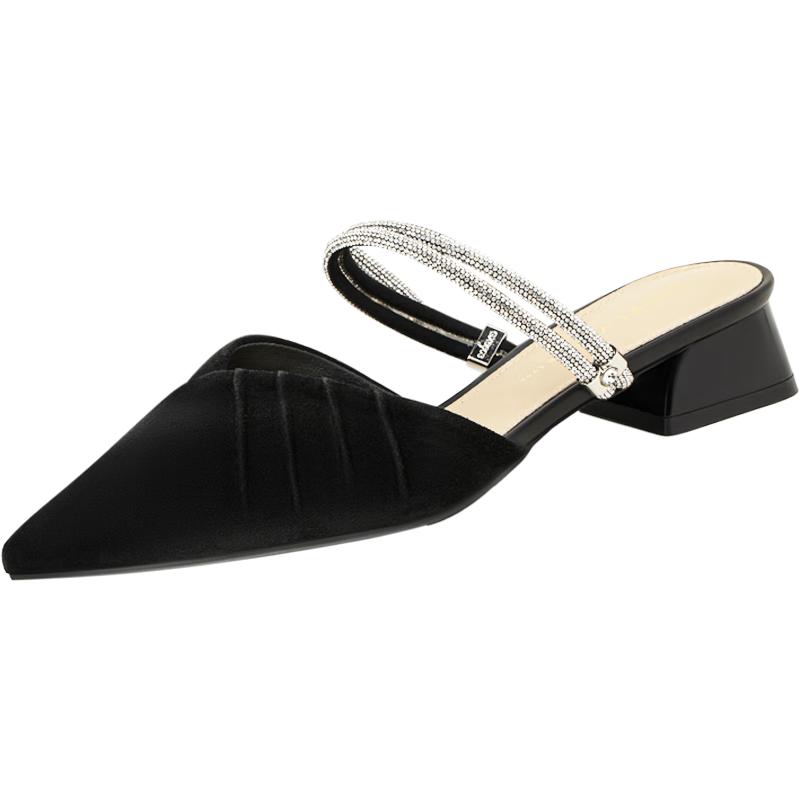 COMELY Women s Leather Pointed Toe Mules 36