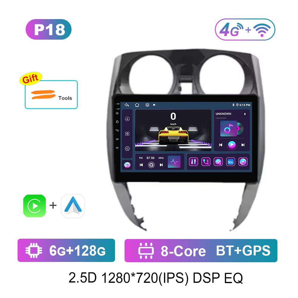 Car Radio Multimedia Player 10.1 Inch for Nissan Note 2 E12 2012 - 2021 Android OS 4G DSP Stereo Navi GPS Touch Screen Bluetooth