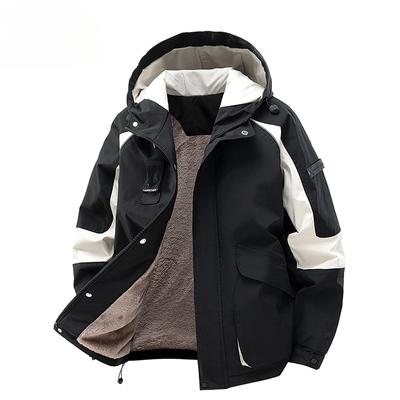 Autumn and Winter Sports Casual Windproof Wool Hooded Jacket Men's Warm Casual Fashion Loose Coat