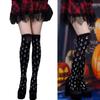 Women Thigh High Socks Over the Knee High Stockings Japanese Lolitas Cross Print Long Socks Thin Halloween Stockings