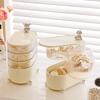 Rotating Jewelry Makeup Box Dust-proof Light Luxury Transparent Plastic Partitioned Desktop Daily Necessities Storage Rack