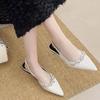 Mode Französische Spitze Flache Niedrige Absatz Sandalen Damen Sommer Outdoor Lässig Lederschuhe Damen Mode Strass Bequeme Flats