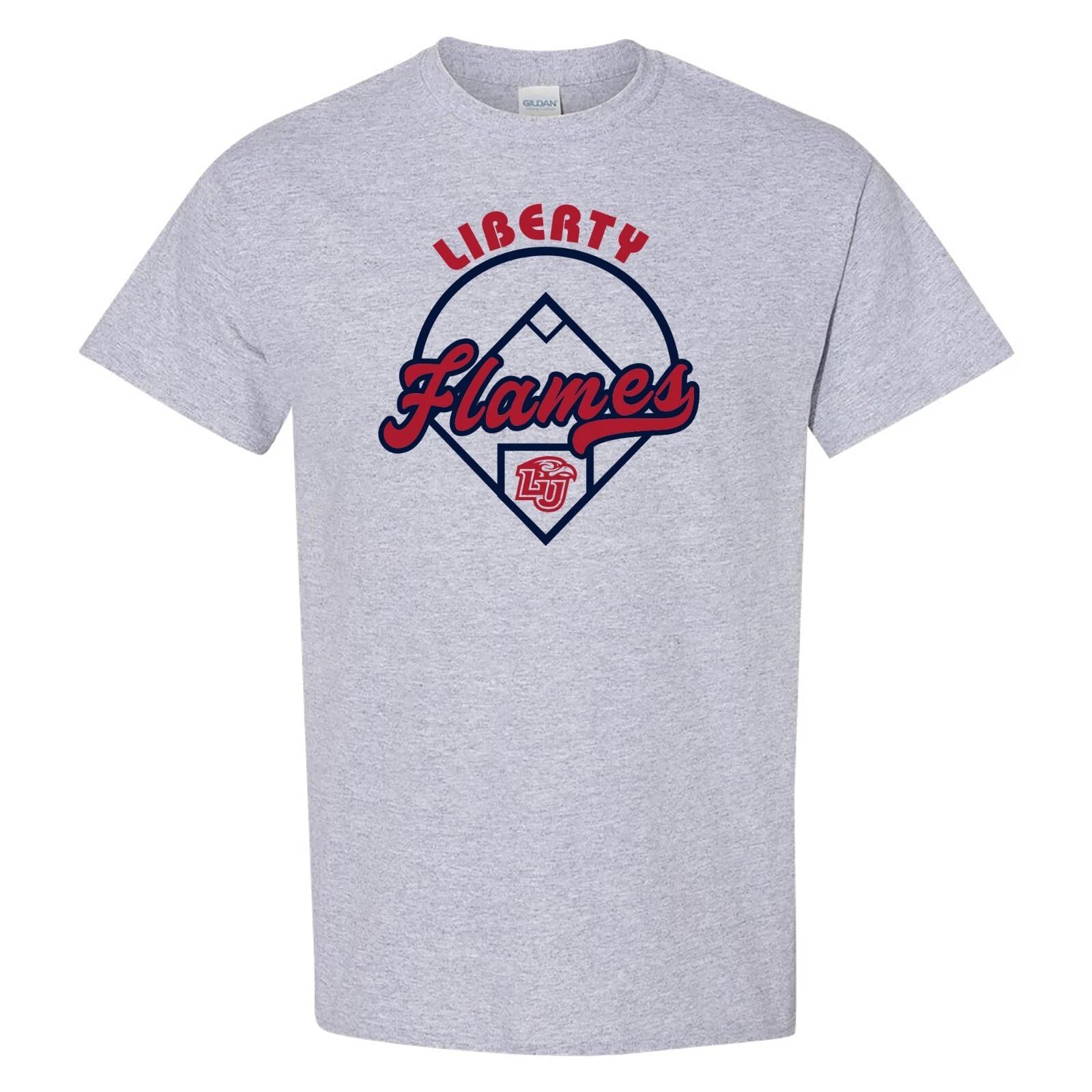 Liberty Flames Baseball Field - NCAA University T-Shirt - Sport Grey 3XL