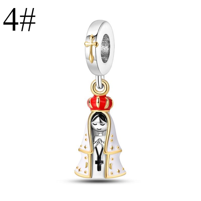 1 st Passar Original Pandora Armband Jungfru Maria Berlocker Nya DIY Smyckestillbehör Armband DIY Smyckesmärkning Gåva