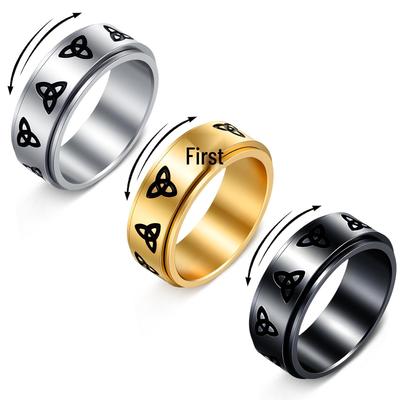 Anello Rotante a Nodo Triangolare in Acciaio di Titanio Europeo e Americano 2026 per Uomini e Donne - Gioiello Decompressivo