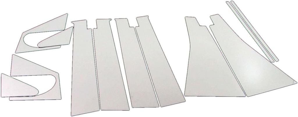 BRIGHTZ Finish Stainless Steel Pillar Panels with Visor for Ist and 65 and NCP and P65 Ultra-Mirror 60, 61, (12-Piece Set) [PIL-SIL-100] NCP60, NCP61,