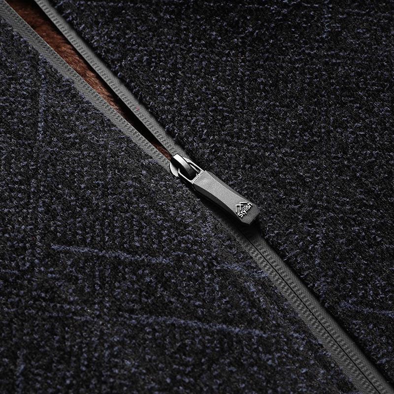 Men's Winter Fleece-Lined Corduroy Jacket with Shearling Collar - Warm Casual Coat for Middle-Aged and Older Men