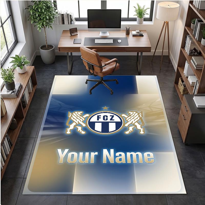 Crystal Velvet Rug FC Zürich Print Custom Name Text Floor Mat Home Decor