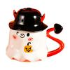 Halloween Coffee Mug Ghost Wearing Hat Shape Ceramic Cup Dishwasher Safe Festive Mug Seasonal Decoration Gift