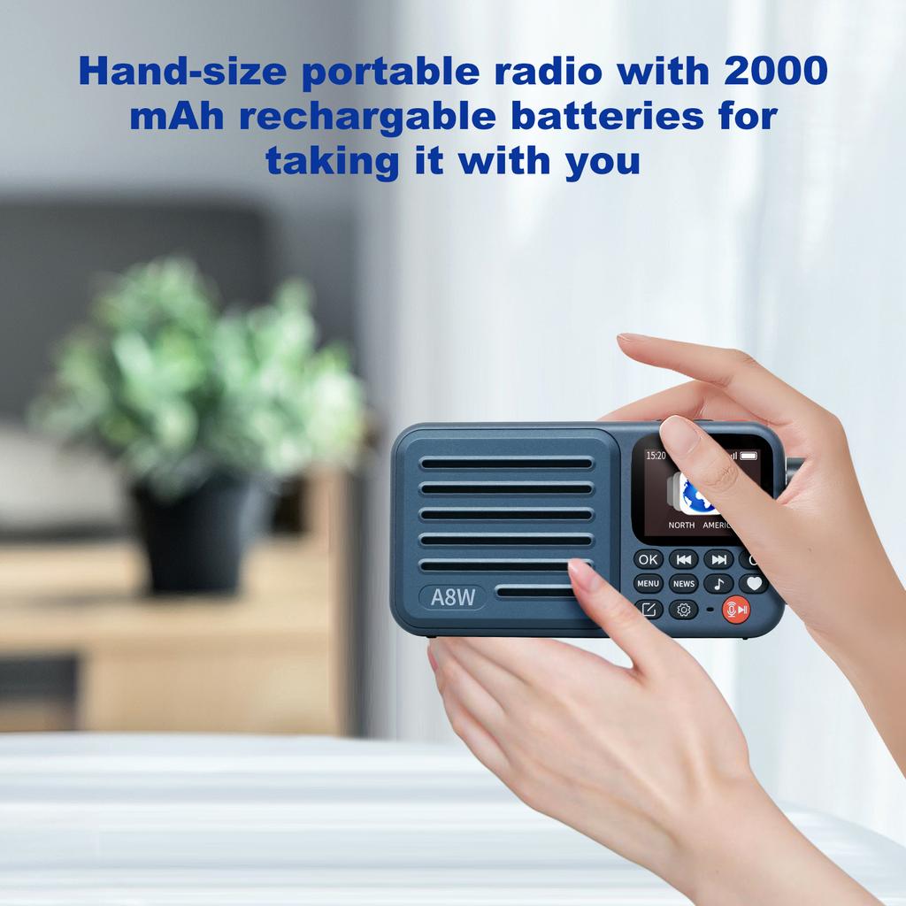 CHOYONG A8W Portable Internet Radio Single Band Radio 4G&Wi-Fi Multi-Scene Connection Speaker Voice Custom Control Radios Gifts