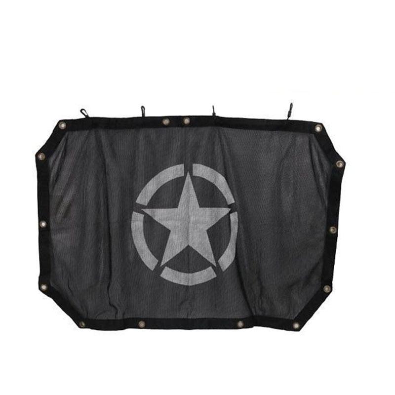 Pare-soleil Eclipse - Maille Noire POUR Jeep Wrangler JK JKU 2007-2018 2-4 Portes Pare-soleil Filet Supérieur Couverture Filet Noir de Toit
