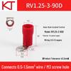 KT KST RVS1.25 Series Bent Angle Copper Ring Terminal with PVC Sheath (90°)