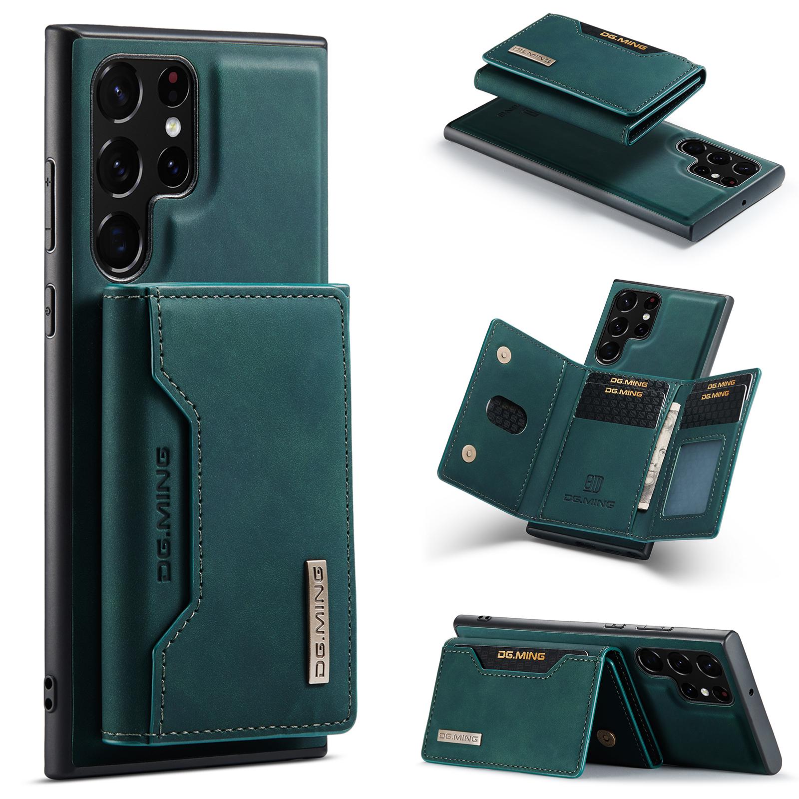 

For Samsung Galaxy S25 Ultra Case PU+PC+TPU Phone Cover Detachable Wallet Green