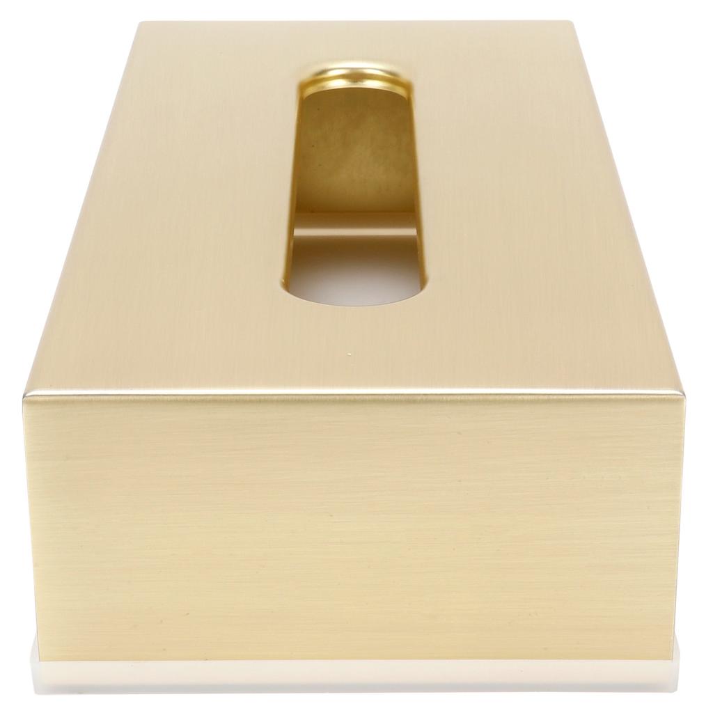 Tissue Box Innovativer rechteckiger Serviettenpapierhalter aus 304 Edelstahl, Gold