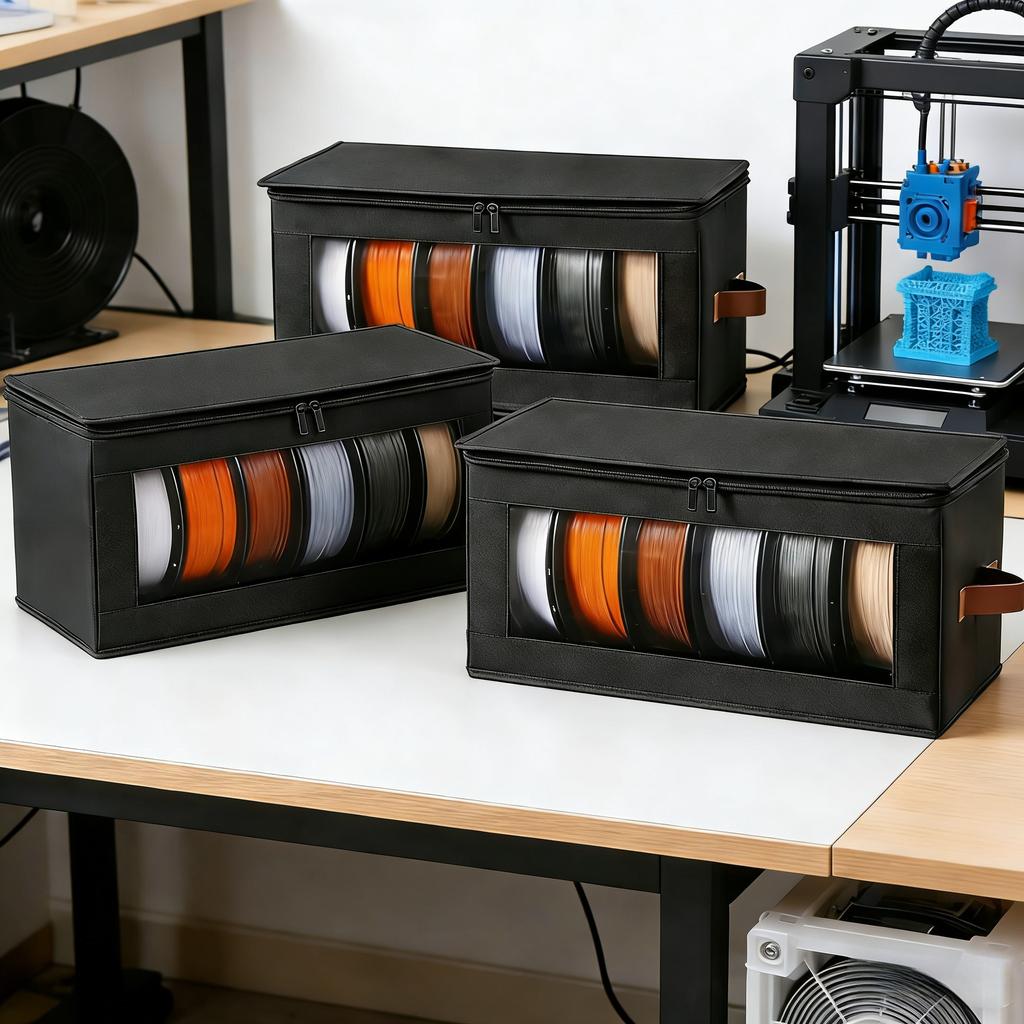 3D Printer Filament Storage Bag- Filament Storage Bag with Cover, 3D Printing Accessories Holder Rack for Home, Office Workshop