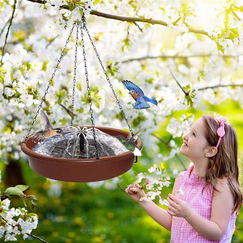 

AD23-Water Feeder Hangable Sturdy Bird Solar Sprinkler Pedestal Bird Bath Fountain