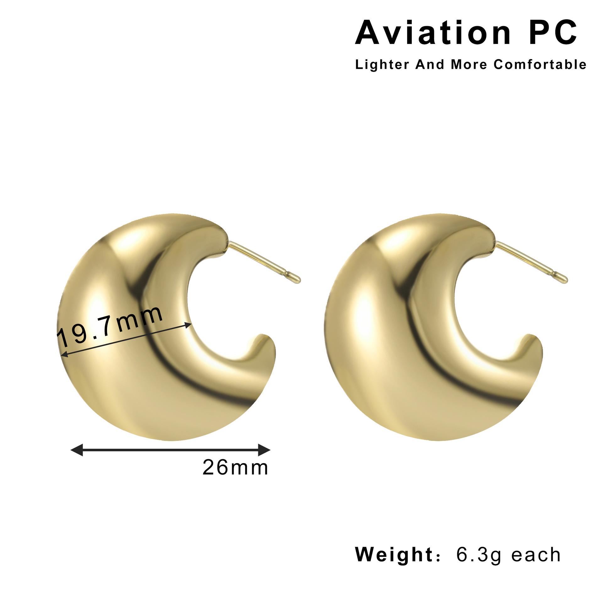 European Geometric 18K Gold Earrings: Trendy Women s Light Luxury Style