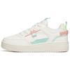 Life Collection Low Top Skateboard Shoes Women's White Green Pink Sneakers