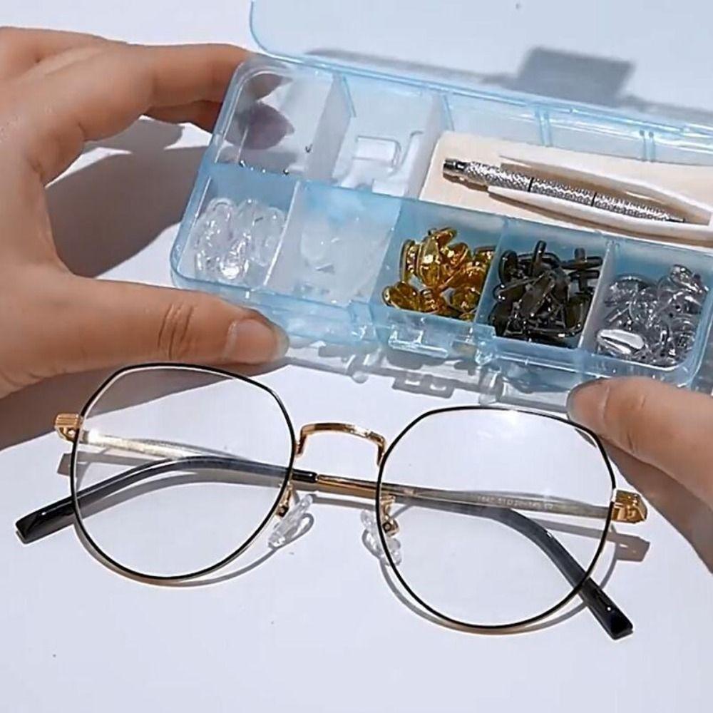 Antiskid Eyeglass Repair Kit Silicone Nose Pads Repair Kit Portable Precision Screw Sets  Household