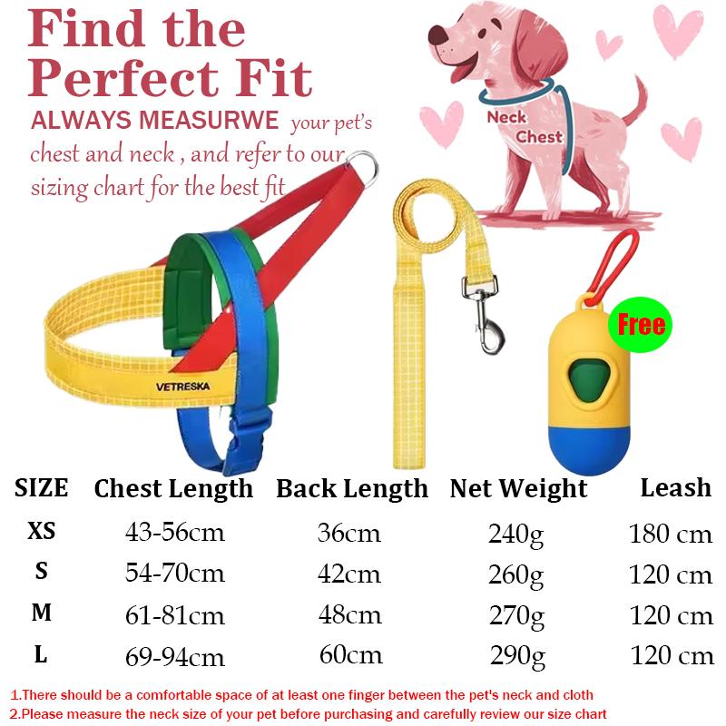 

Color Blocking Chest And Back Traction Rope Set Big Dog Chest Harness Explosion-proof Strap Dog Training Harness Large Dogs XS